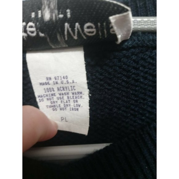 Vintage Baxter Wells Blue Petite Button Up Cardigan Sweater 100% Acrylic Large - Picture 3 of 7